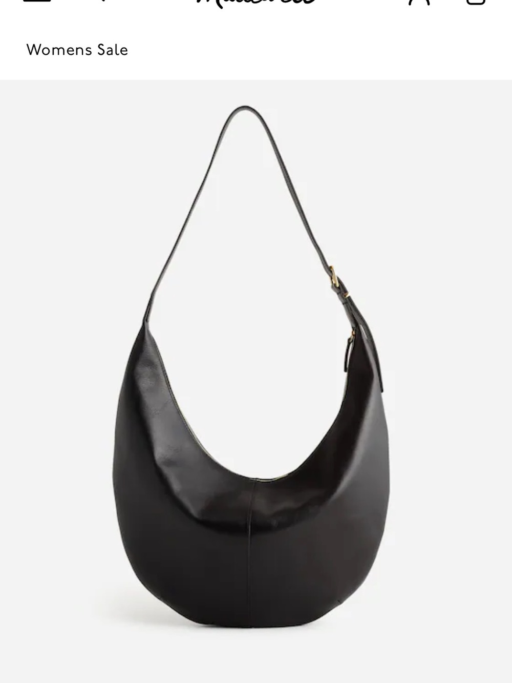 Madewell Black Crescent Shoulder Bag Leather